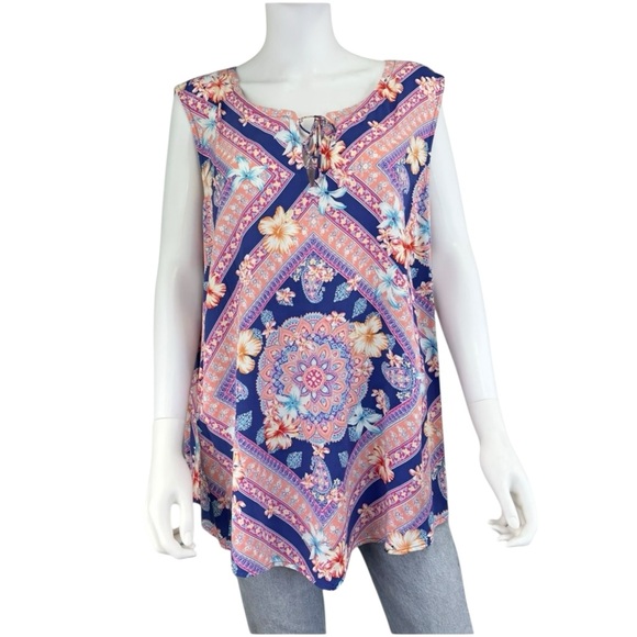J. Jill Tops - J. Jill NWT Floral Paisley Print Shell Size 3X E0474